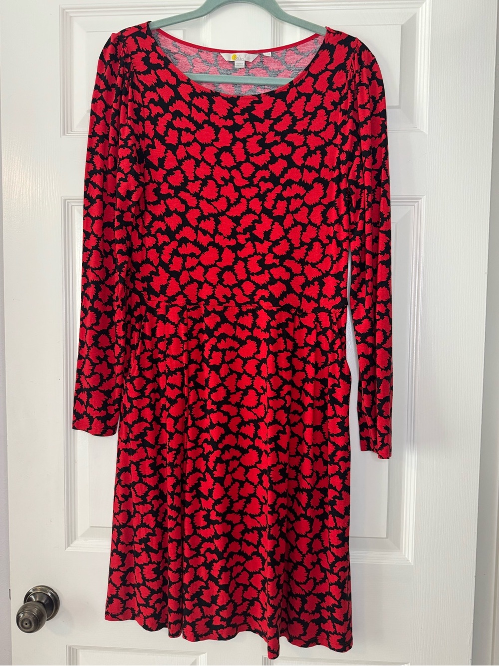 Boden Francesca Long-Sleeve Jersey Fit & Flare Dress